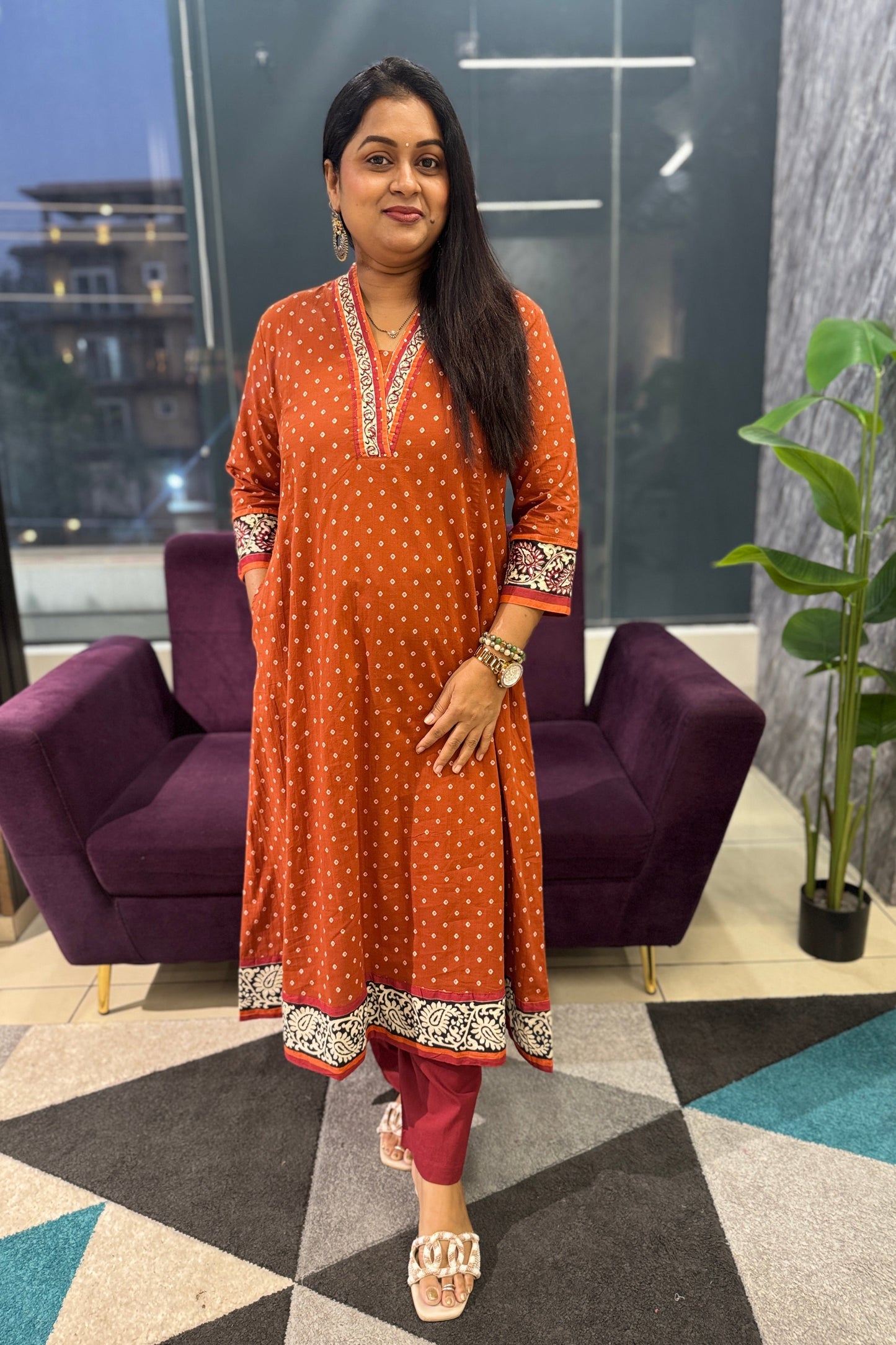 Bandini and Kalamkari Kurti Pant