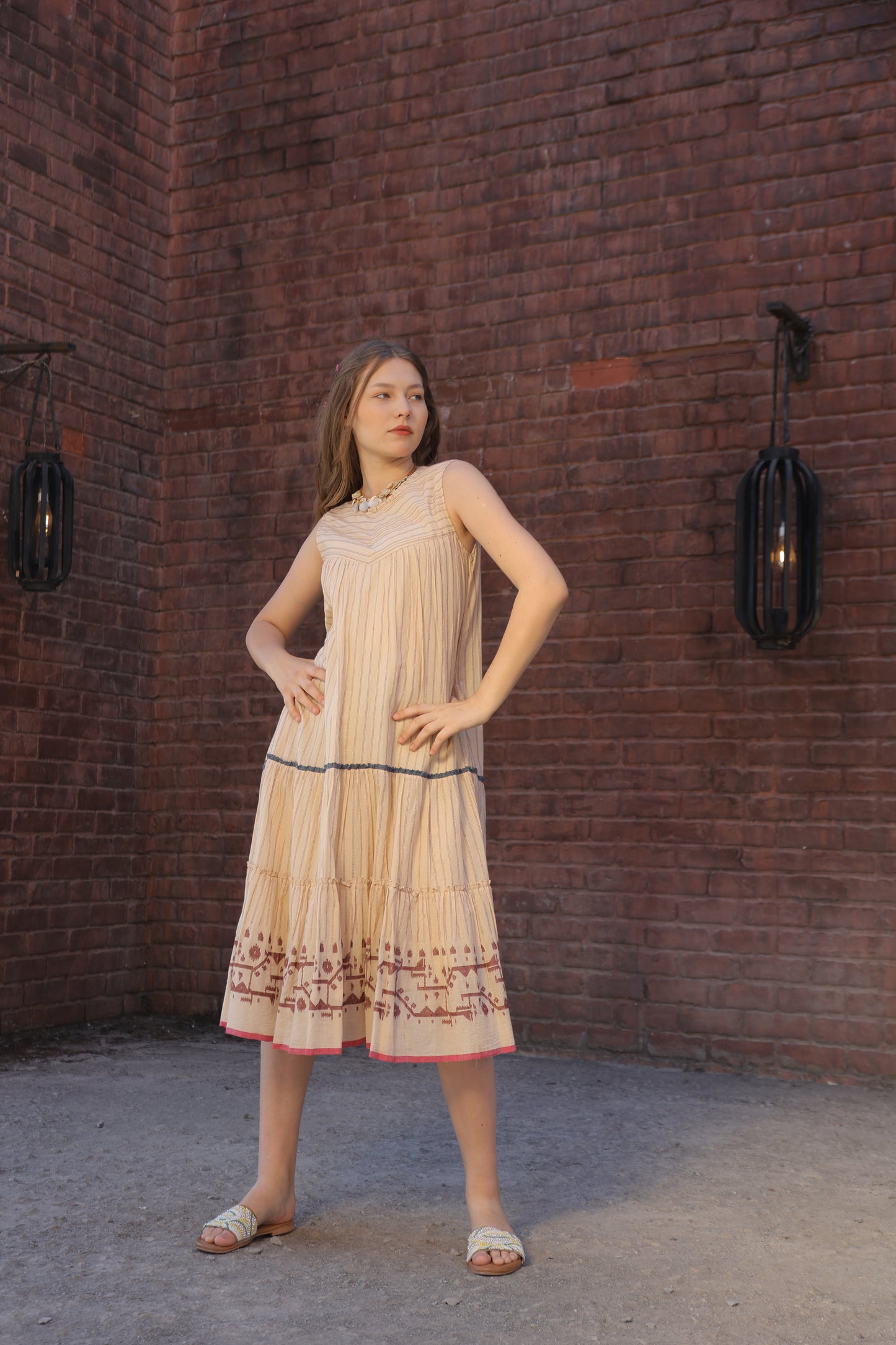 Jamdhani Mulcotton Shrug Pattern Frock