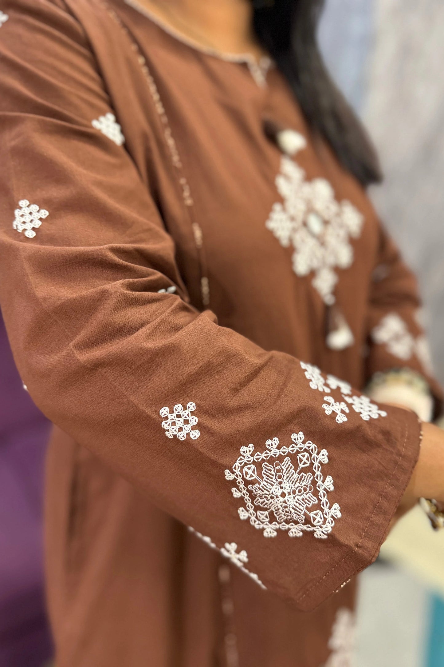 Inayra Brown Cotton Suit Set