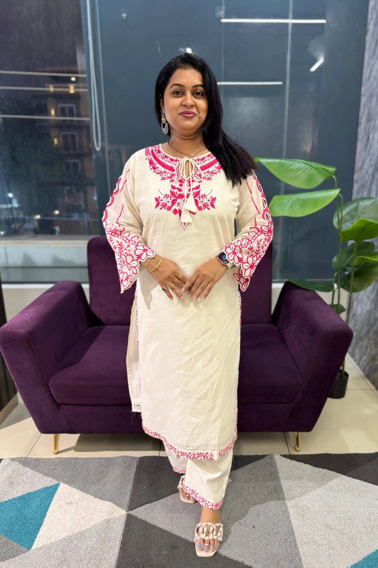 Kora Cotton Embroidery Suit Set