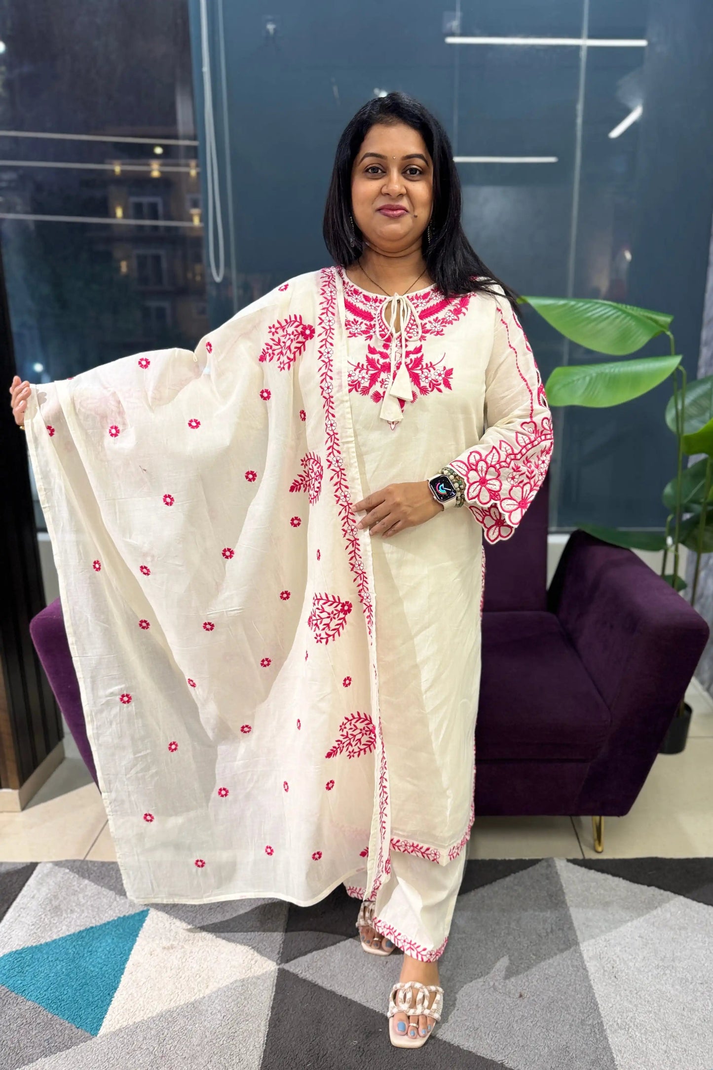 Kora Cotton Embroidery Suit Set