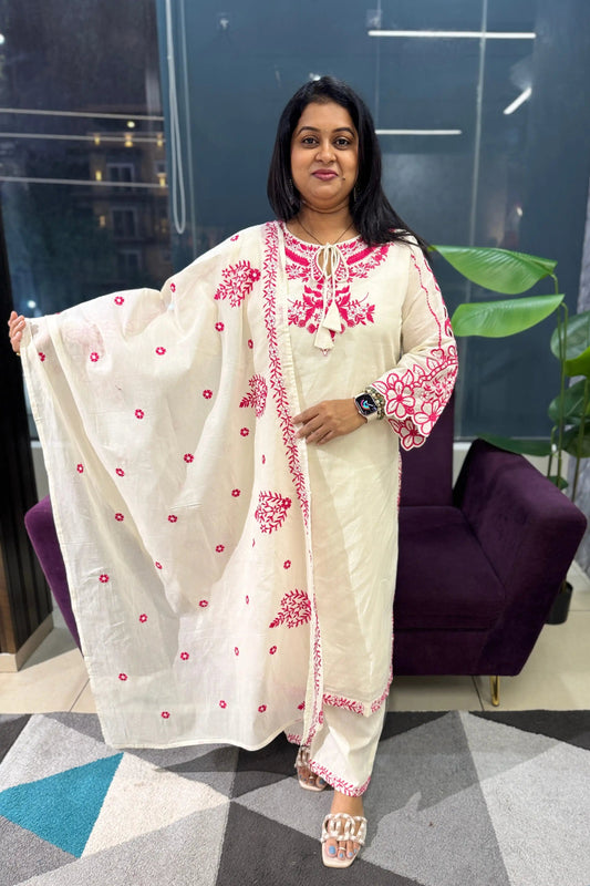 Kora Cotton Embroidery Suit Set