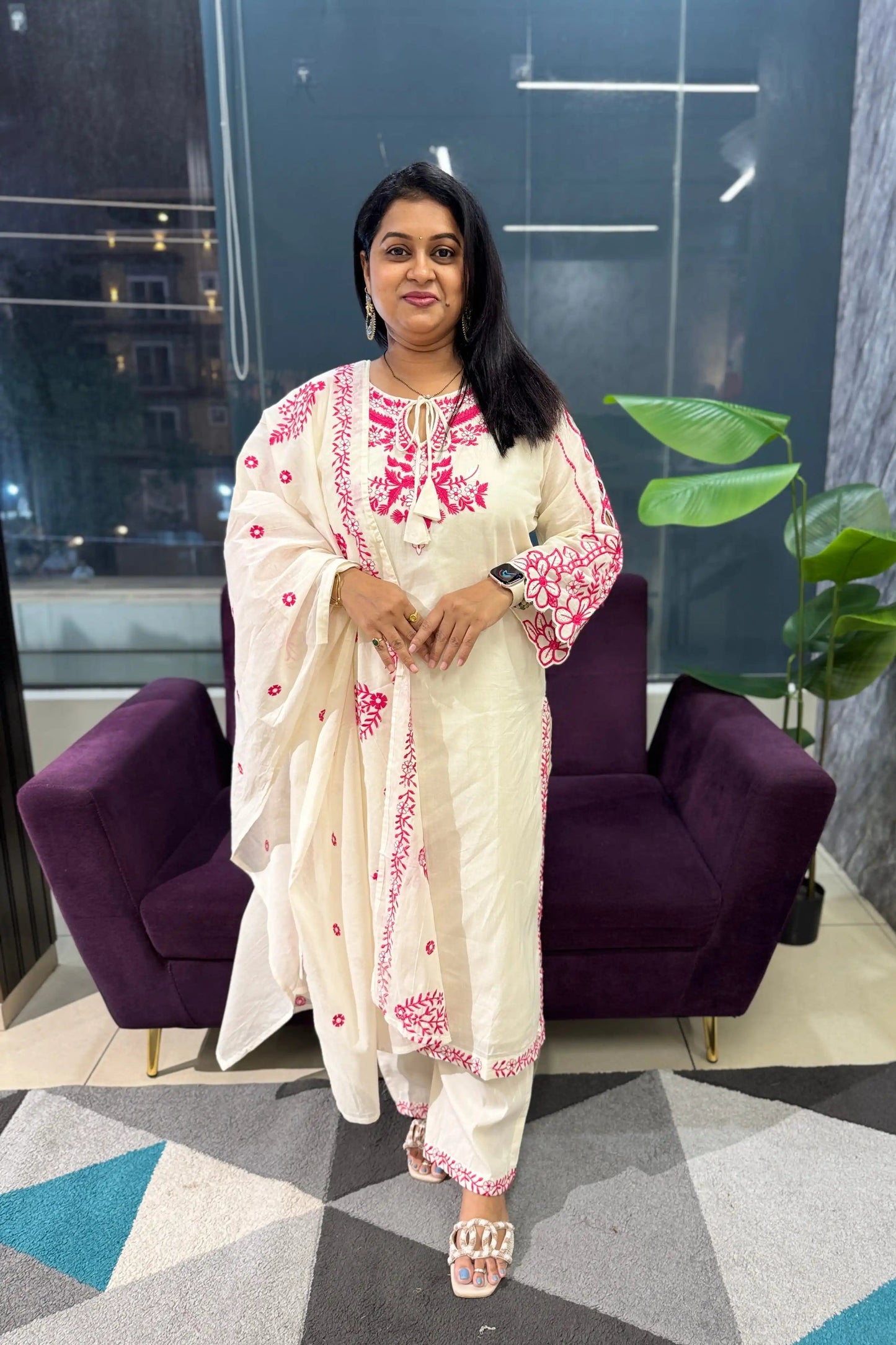 Kora Cotton Embroidery Suit Set