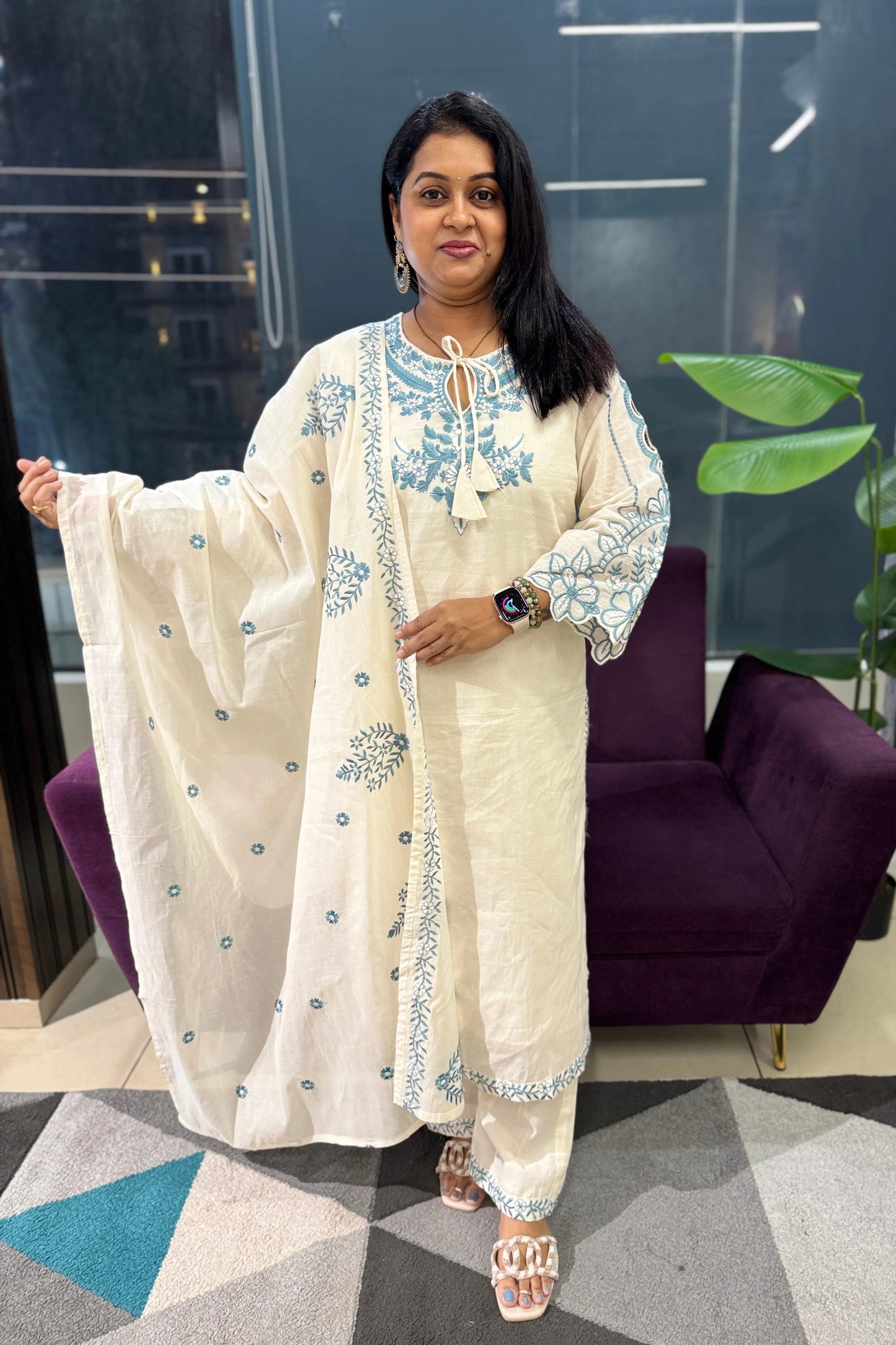 Kora Cotton Embroidery Suit Set
