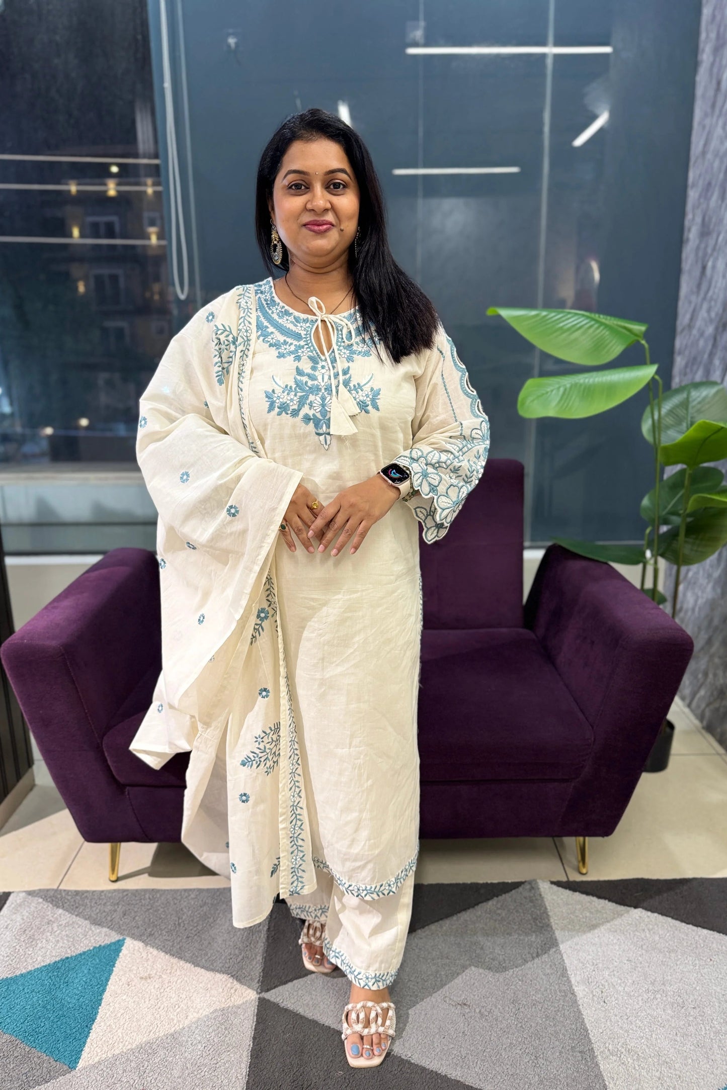 Kora Cotton Embroidery Suit Set