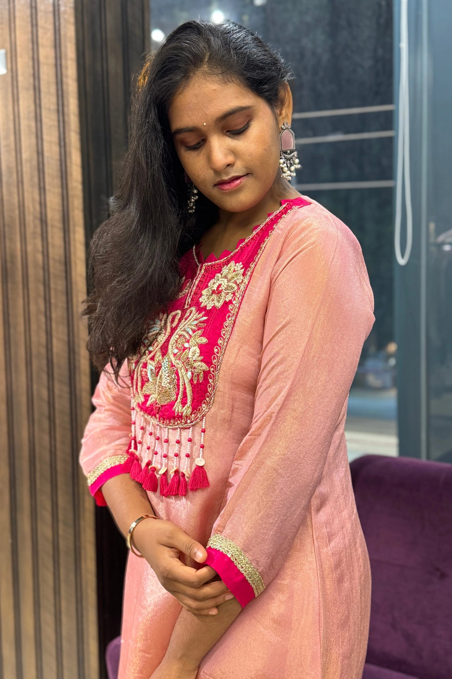 Misty Designer Shimmer Tissue Suit Set