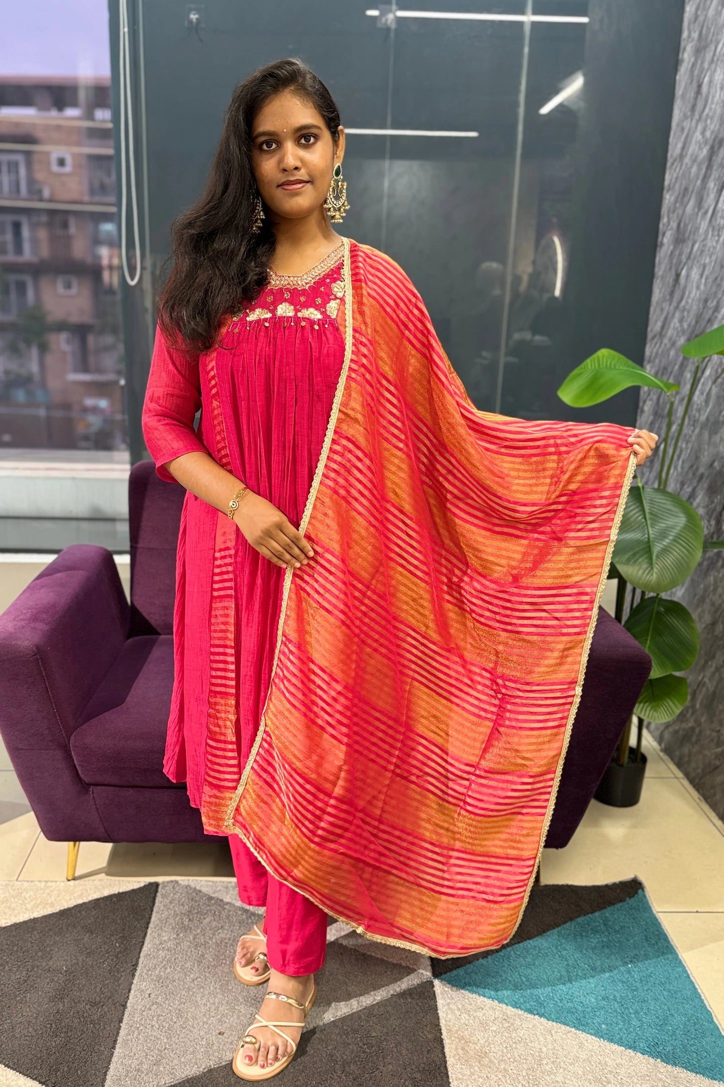 Tara Designer Mulchanderi Suit Set