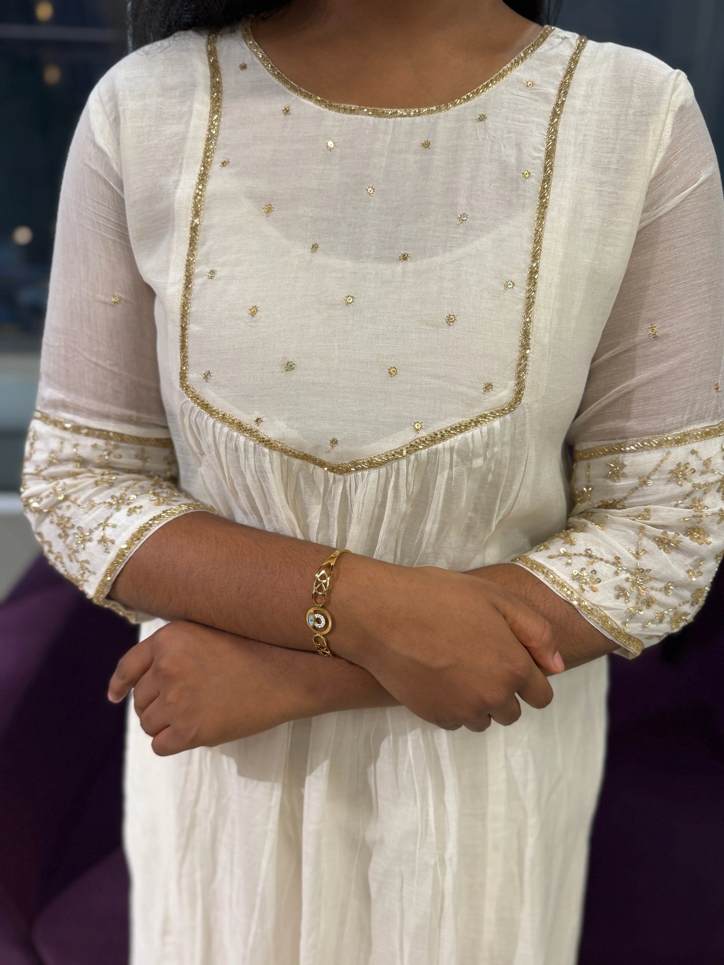 Leher Designer Mulchanderi Suit Set