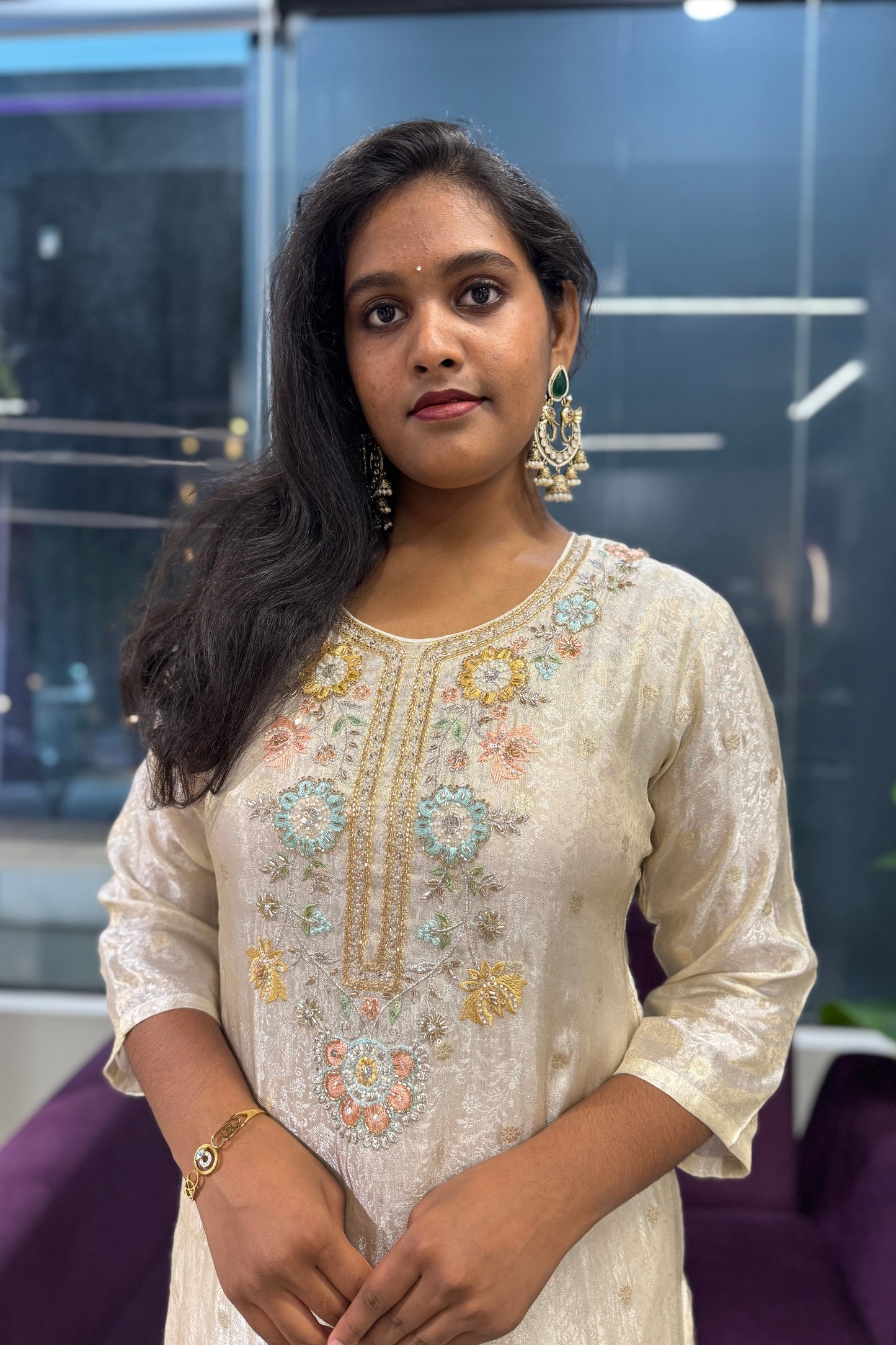 Aabha Shimmer Jaquard Suit Set