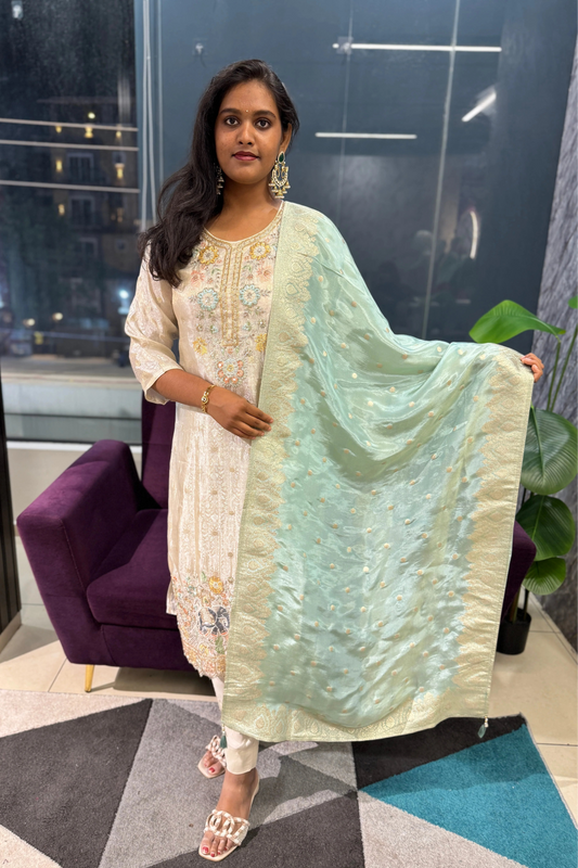 Aabha Shimmer Jaquard Suit Set