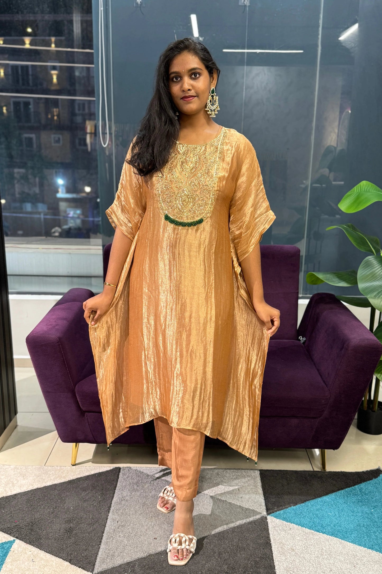 Sage Crush Tissue  Kaftan