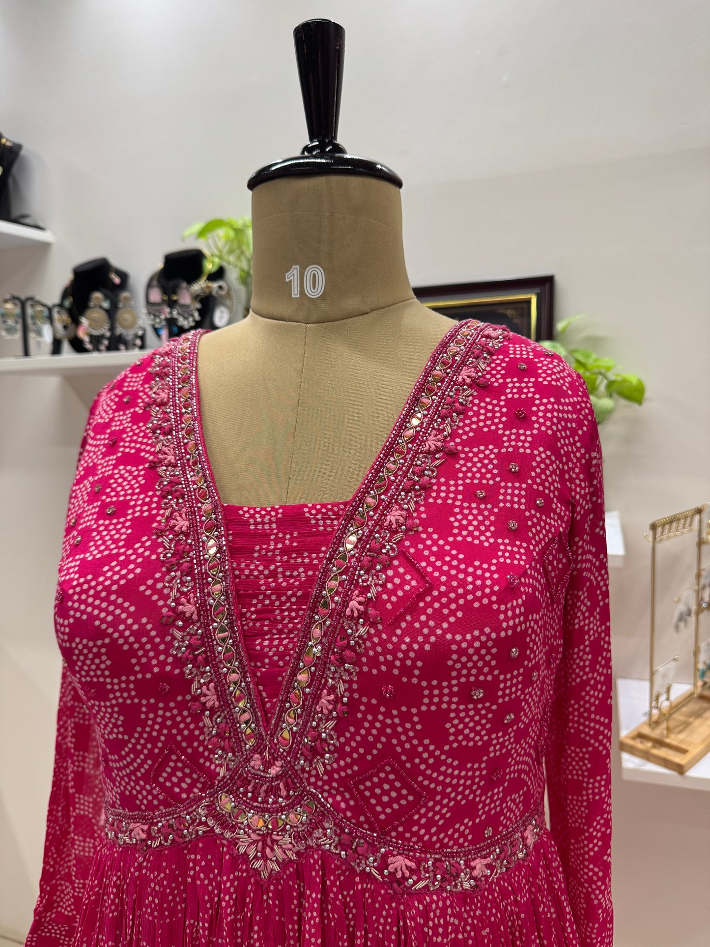 Pure chinnon Desigber Long frock with cancan