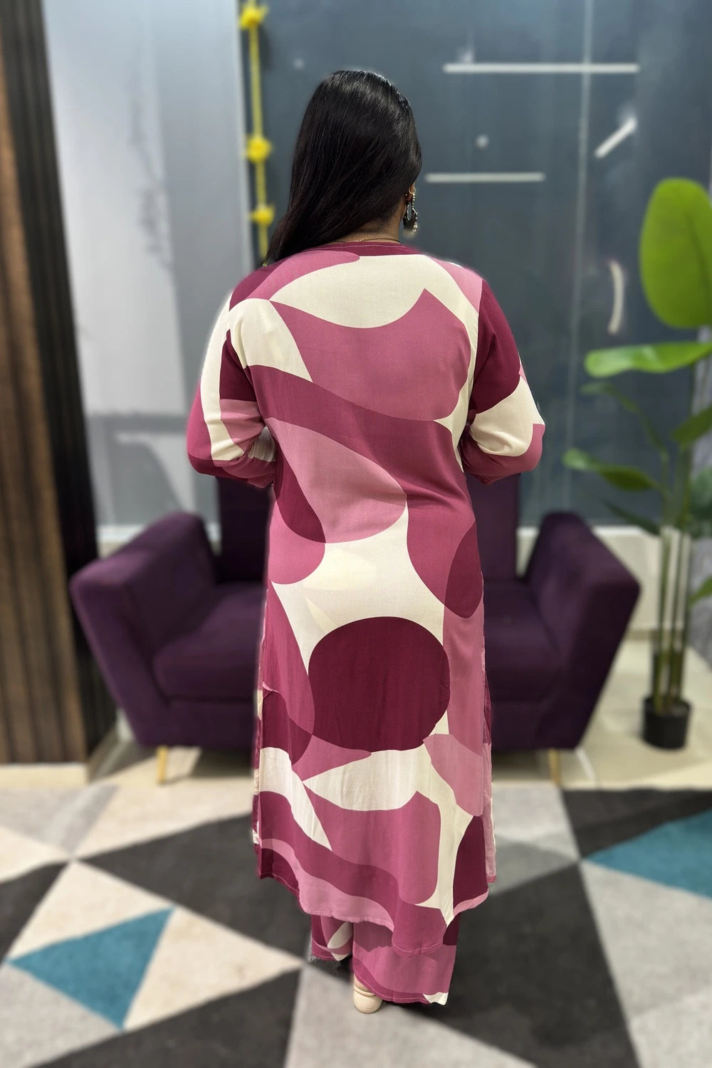 German rayon kurti pant set with pockets