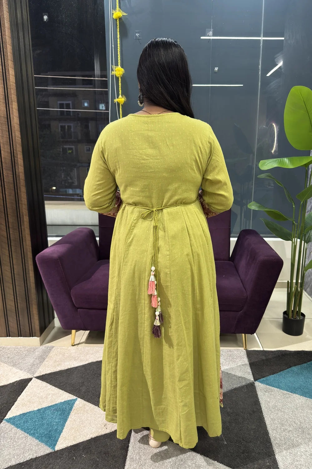 Green Shifli cotton embridery suit set